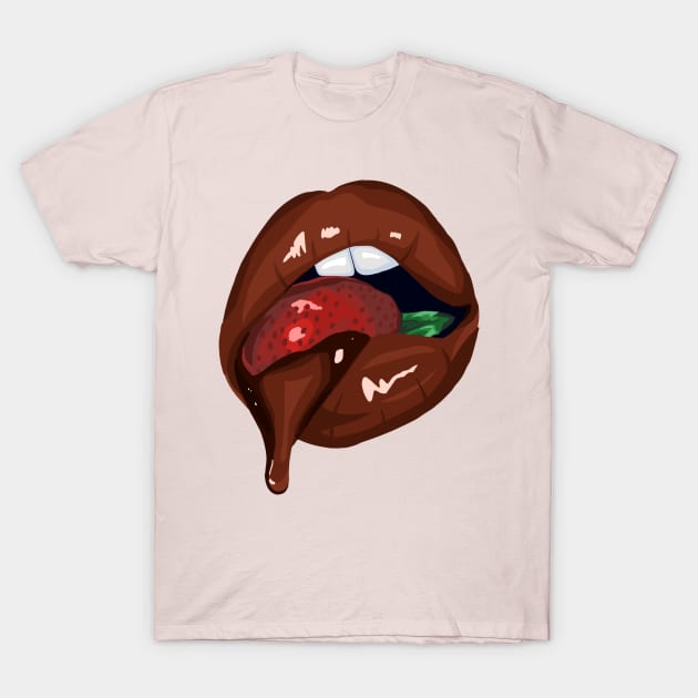 Chocolate Strawberry T-Shirt by queennerdco